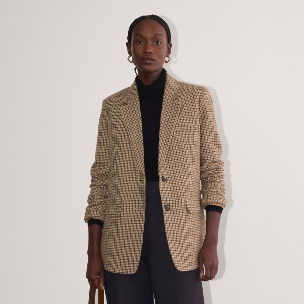 Everlane Beige Checkered Blazer